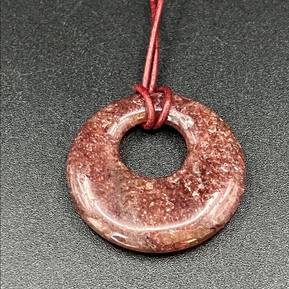 Strawberry Quartz Healing Pendant Necklace